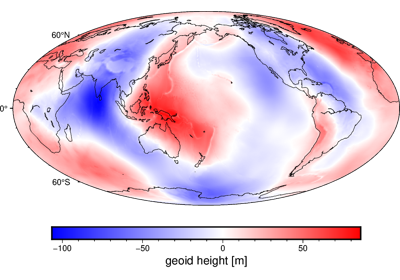 Geoid height of the Earth at 10 arc-minute resolution