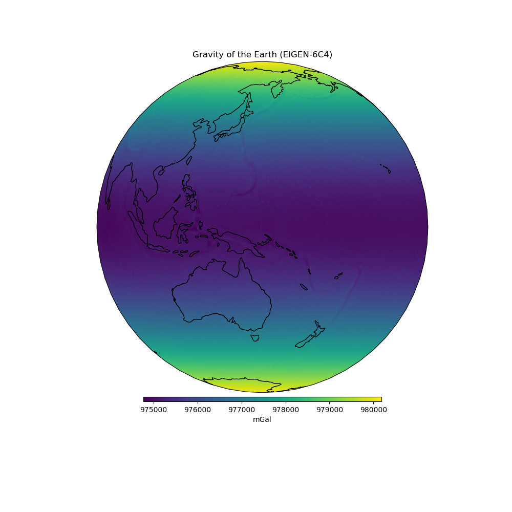 Gravity of the Earth (EIGEN-6C4)