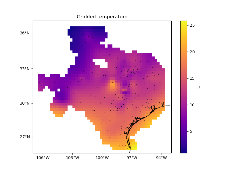 Gridded temperature