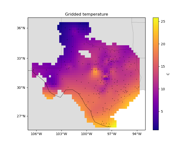 Gridded temperature