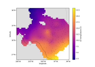 Gridding with splines (cross-validated)