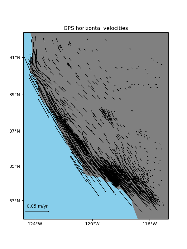 GPS horizontal velocities